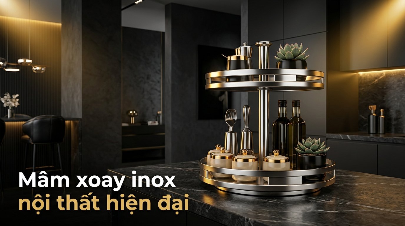 Banner mâm xoay inox nội thất