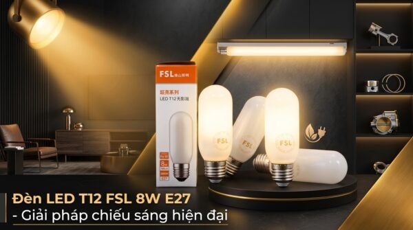 Đèn LED T12 FSL 8W E27 chiếu sáng phòng khách