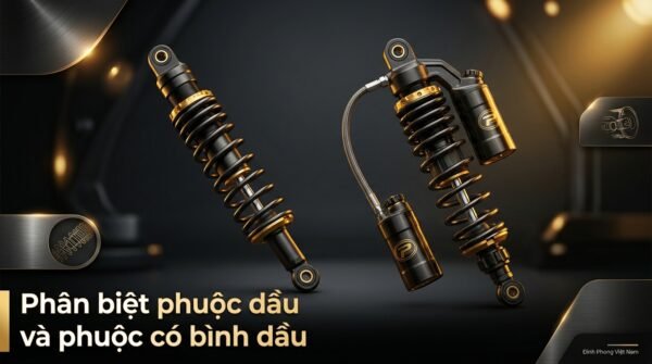 phân biệt phuộc dầu và phuộc có bình dầu