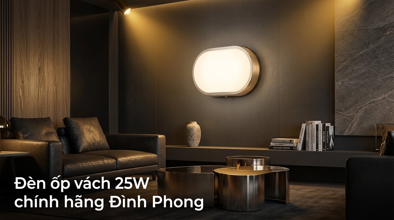 Đèn ốp vách 25W trong không gian nội thất